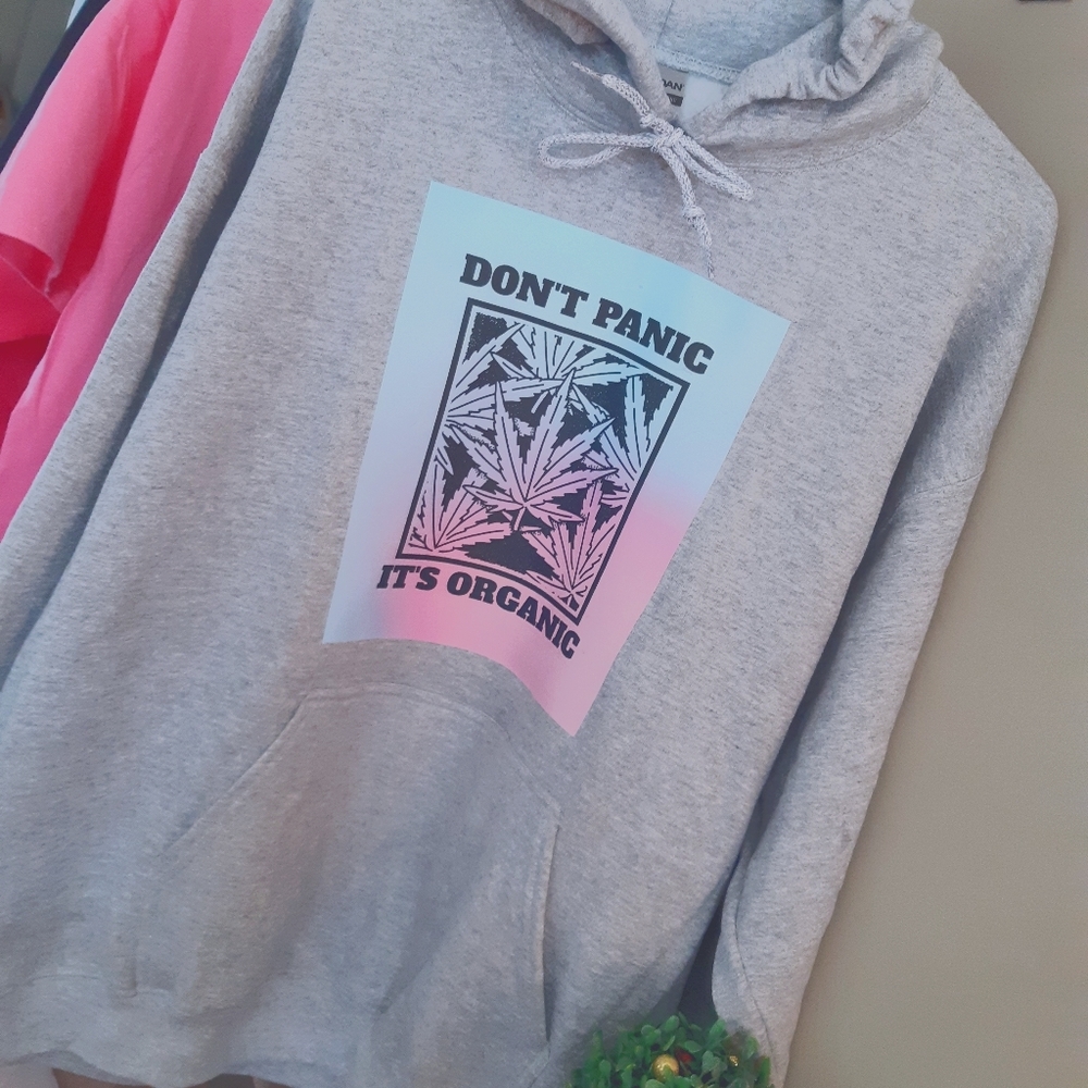 Custom Printed "Don't Panic, It's Organic" Hoodie